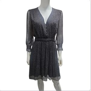 BA&SH | Black Silk Polka Dot Mini Dress in Size US 4